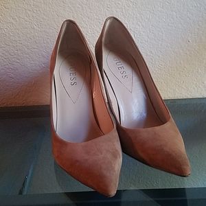 Guess Carrie Brown Suede Heels